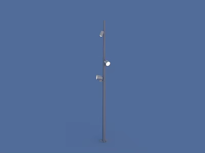 Outdoor Pole Light With Multiple Fixtures Modern Design Metal Pole Illumination 3d model