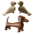 Handcrafted Wooden Animal Dolls Featuring Dog Shape And Natural Design