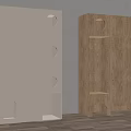 Modern Pet Cabinet With White And Wooden Design Featuring Circular And Arch Openings