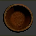 Terracotta Clay Pot With Cracked Surface And Intricate Carved Patterns