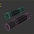 Black Cylindrical Metal Weapon Pair With Tactical Design And Structured Surface 3d model