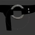 Black Leather Bracelet With Metal Ring Buckle And Two Rivets Minimalist Design