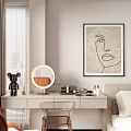 Modern Bedroom Interior With Platform Bed Globe Chandelier Accent Chair And Area Rug