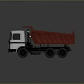 White Cab Red Dump Bed Truck With Large Wheels And Classic Design 3d model