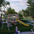 Windmill Children Slide Slide Slot Lawn Slide Romantic Lawn Slide Swing Slide 3d model