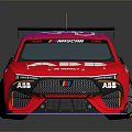 Red Pink ABB 36 Race Car Featuring Rear Wing And Direct Branding