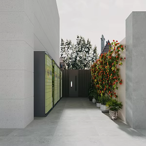 Courtyard porch 3d model