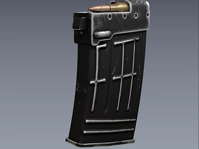 Tactical Weapon Magazine With Black Metal Structure And Bullet Storage Feature 3d model
