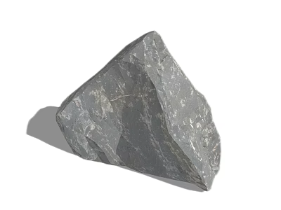 Natural Gray Stone With Rough Surface Texture And Wooden Accent Features 3d model