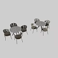 Modern Dining Table Set With Rattan Chairs And Metal Legs Design