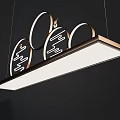 Modern Circular Chandeliers With Golden Frames And Geometric Lines On Black Background