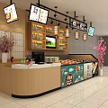 Japanese Style Food Display Shelves With Sushi Ramen Products And Decorative Lanterns