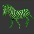 Realistic Zebra With Black And White Stripes In Standing Pose On Gray Background
