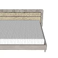 Modern Upholstered Double Bed With Soft Headboard And White Mattress Frame Design