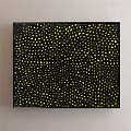 Vibrant Abstract Painting With Black Background Filled With Yellow Dots