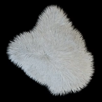 White Heart Shaped Fluffy Stylish Carpet Soft Plush Texture for Home Decor 3d model