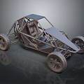 Off Road Buggy With Open Metal Frame Large Tires And Single Seat Design