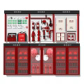 Comprehensive Fire Equipment Display With Extinguishers Hydrants Cabinets And Safety Gear 3d model