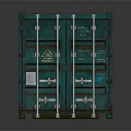 Green Shipping Container With IMO Logo For Cargo Transport And Storage 3d model
