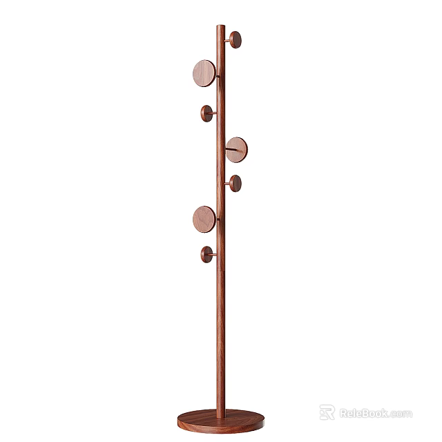Functional Household Standing Coat Rack With Multiple Round Hooks And Modern Design 3d model 