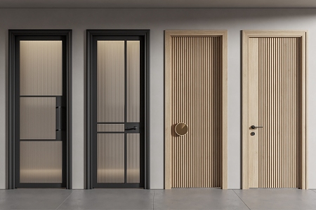 Modern swing door single door 3d model