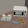 French Microwave Oven Coffee Cookies 3d model