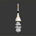 Detailed Multi Stage Rocket Model With White Gold And Black Sections For Space Exploration 3d model