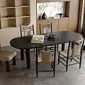 Middle-style dining tables and chairs 3d model