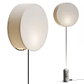 Modern Floor Lamp With Round Fabric Shade And Slim Metal Stand Design