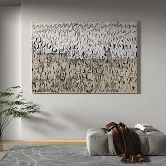 Modern abstract painting simple abstract decorative painting 3d model