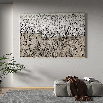 Modern abstract painting simple abstract decorative painting 3d model