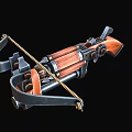 Mechanical Crossbow Weapon Featuring Wooden Grip Metal Components And Bowstring Structure Design 3d model