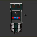 Green and White Police Car With Red Blue Lights And Detailed Design