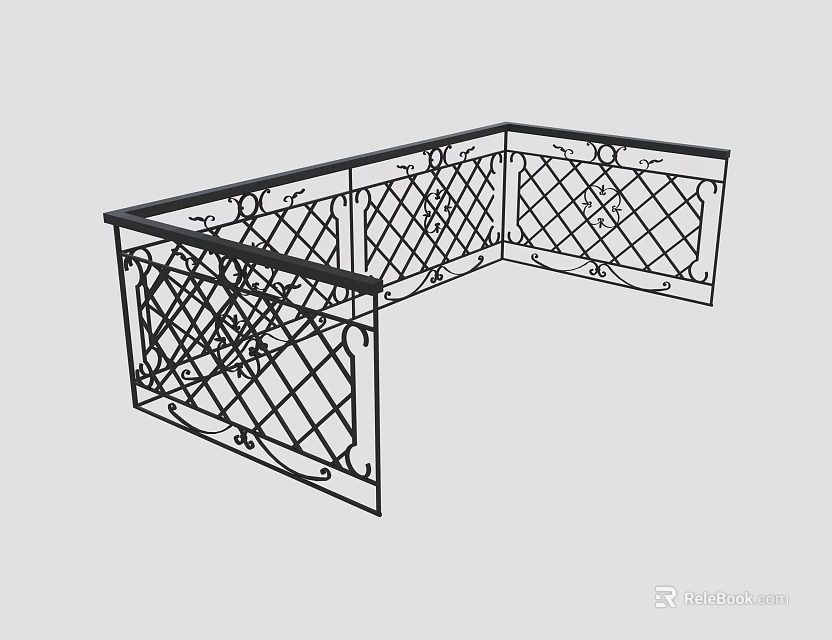 Sturdy Iron Grid Design Safety Fence For Children Outdoor Playground Equipment 3d model 