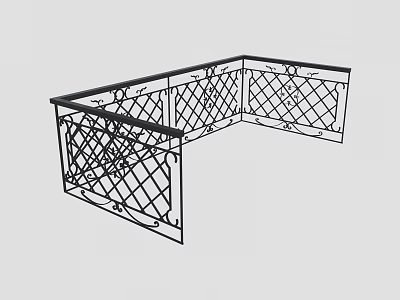 Sturdy Iron Grid Design Safety Fence For Children Outdoor Playground Equipment 3d model