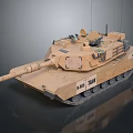 Desert Camouflage Military Battle Tank With Turret Cannon Antenna And Vehicle Number 83415