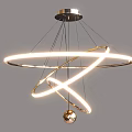 Various Modern Hanging Chandeliers With Curved Ring Structures And LED Lights