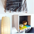 IKEA Modern Bedroom With Gray Bedding Lamps And Side Table