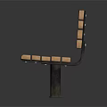 Simple Wooden Bench With Slatted Seat And Metal Support Legs