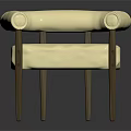 Modern Beige Fabric Accent Chair With Curved Armrests And Wooden Legs