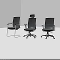 Modern Office Chairs Featuring Mesh Back Adjustable Designs And Stylish Styles 3d model