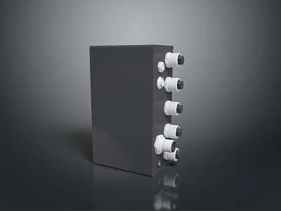 Black Rectangular Device With Multiple White Connectors On Side Surface 3d model
