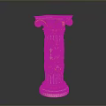 Classical Column With Ornate Capital Intricate Carvings And Gold Cream Design