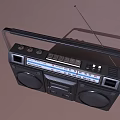 Vintage Boombox Radio With Large Speakers Antenna Cassette Deck And Handle Design