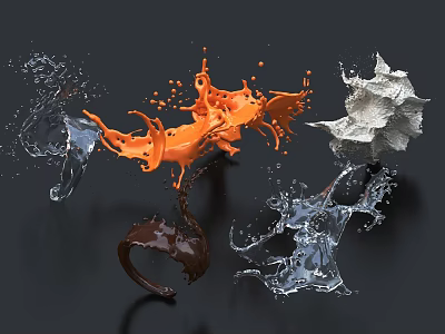 Contemporary Sculpture Carving With Colorful Fluid Shapes And Dynamic Abstract Designs 3d model