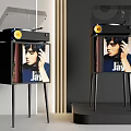 Audio record player vinyl record player phonograph storage rack 3d model