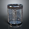 Modern Metal Mesh Trash Can With Black Rim Base For Home Office Use