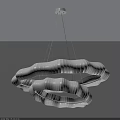 Elegant Modern Double Ring Chandelier With Soft Light Interior Design 3d model