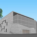 Modern Museum Building Architecture With Glass Facade Stone Exterior And Geometric Windows