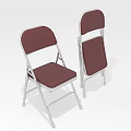 Folding Leisure Chairs With Silver Metal Frame And Burgundy Seat Backrest